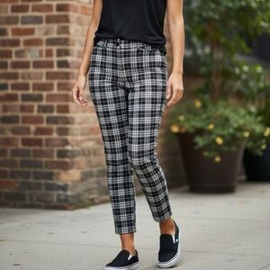 Maurices Plaid Skinny Women's Pants - Black & White